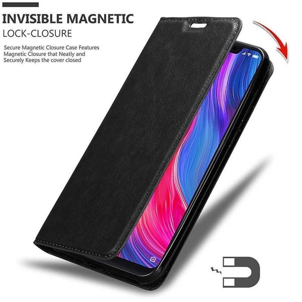 Xiaomi Mi 8 Hülle Cover Case Etui - mit Stand Funktion och Kartenfach NIGHT BLACK Wed 8