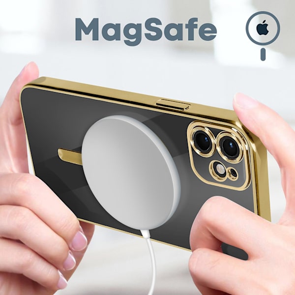 MagSafe Case för iPhone 11 Silikonkameraskydd Chrome Gold null none