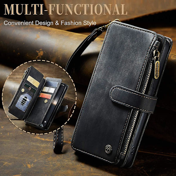 Multifunktionellt case för iPhone 15 Plus Black