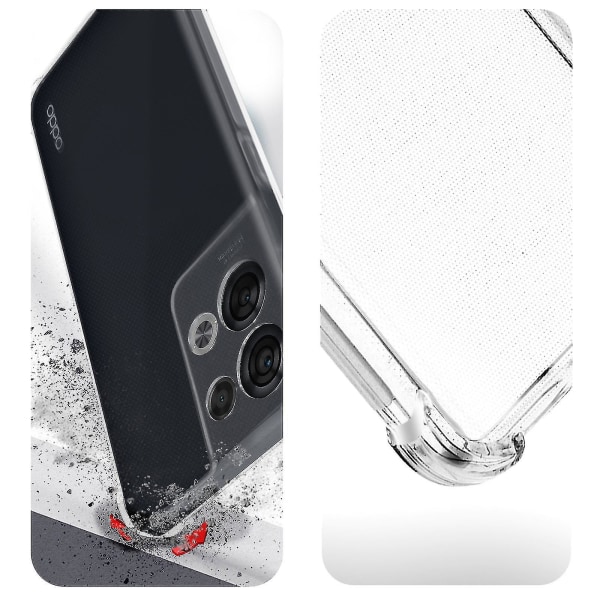 Oppo Reno 8 5g skyddspaket förstärkt case + härdat glas Transparent Xxf null none