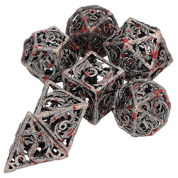 Set ihåliga metall polyedriska tärningar som är kompatibla med Mtg Pathfinder brädspel null none