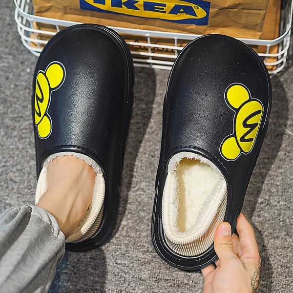 Män Kvinnor Bomulttofflor Modesandaler Utomhus Halkskydd inomhus Yj5751 Black 39-40