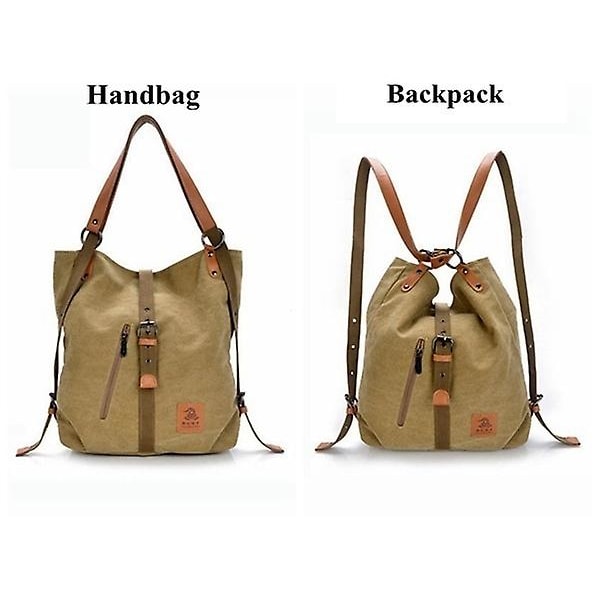 Ryggsäck med dubbla ändamål Dam Canvas Casual Multifunktionell Handväska i mikrofiberläder med stor kapacitet Axelväskor pink