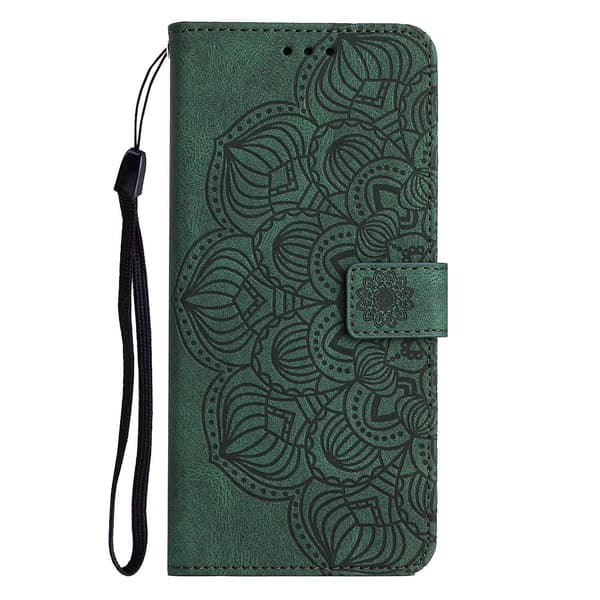 Mandala-präglat case till iPhone 15 Pro Green