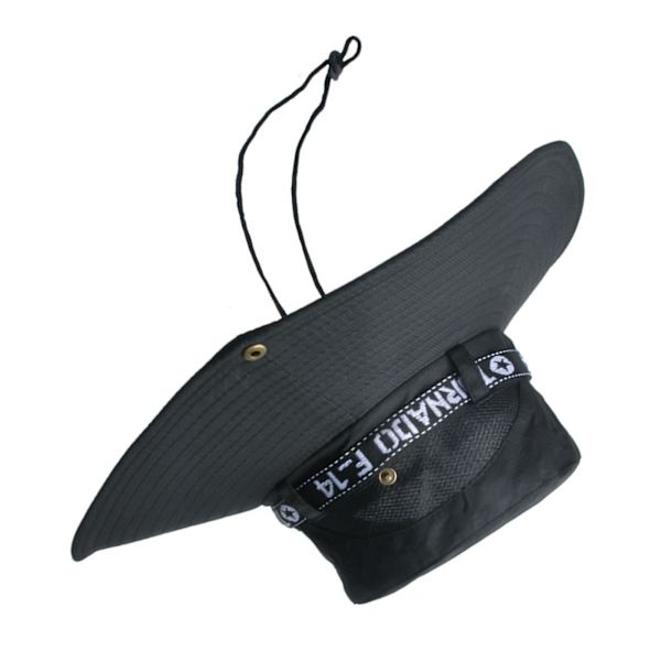 Fiskehatt Andas bomull Polyester Stor brättad solhatt för män Sommar bergsklättring Black