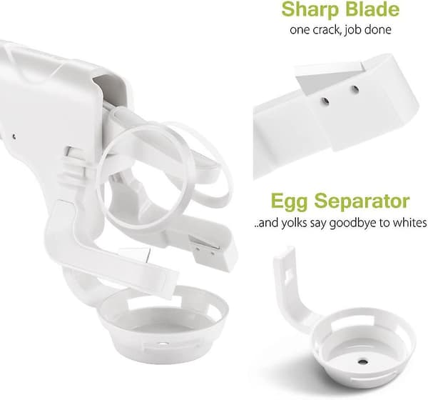 Ägg splitterfri äggknäckare, kökspresentprylar, äggula, proteinseparatorblank, köksredskap null none