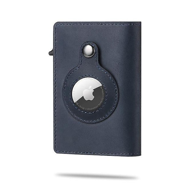 För Apple AirTag Plånbok Män Kolfiber Mode ID Kreditkortshållare Rfid Slim AirTag Slide Plånbok Designer Korthållare Navy blue
