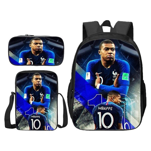 Fotbollsstjärna Mbappe Barnskolväska Elever Ryggsäck/pennväska/matväska Herr Och Kvinnor 2 Only a backpack