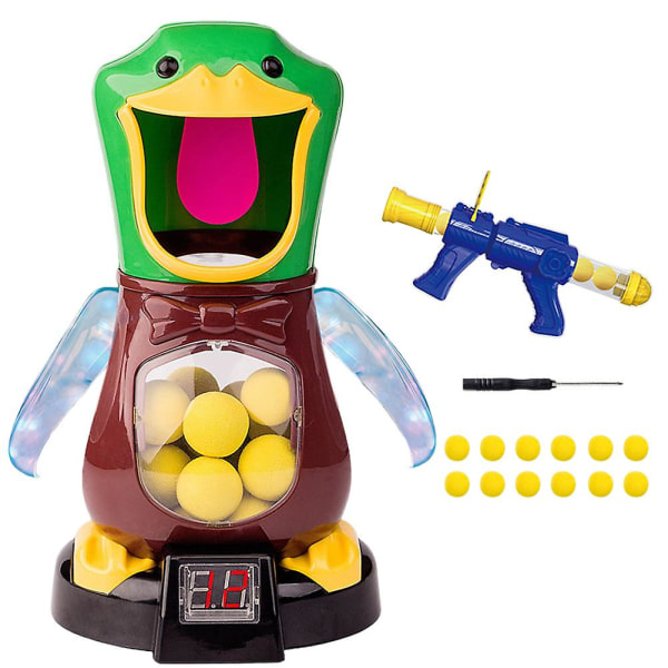 Hungry Ducks Shooting Toy Set Multifunktionella poäng kampleksaker för pojkar flickor No Function 12 Balls