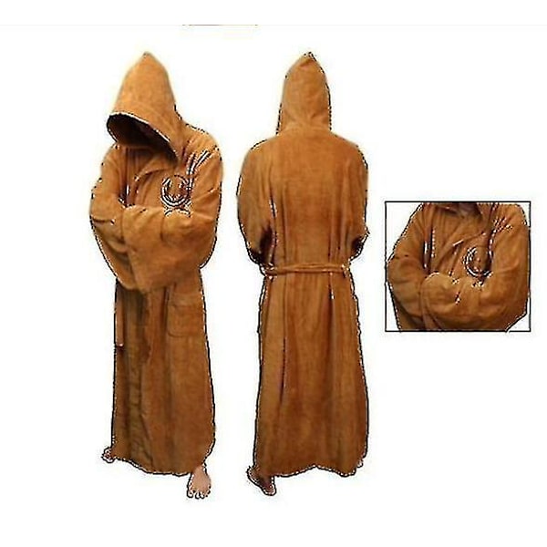 Star War Badrock Jedi Sith Huva Morgonrock Kappa Mjuk fleece Morgonrock Julklapp brown M