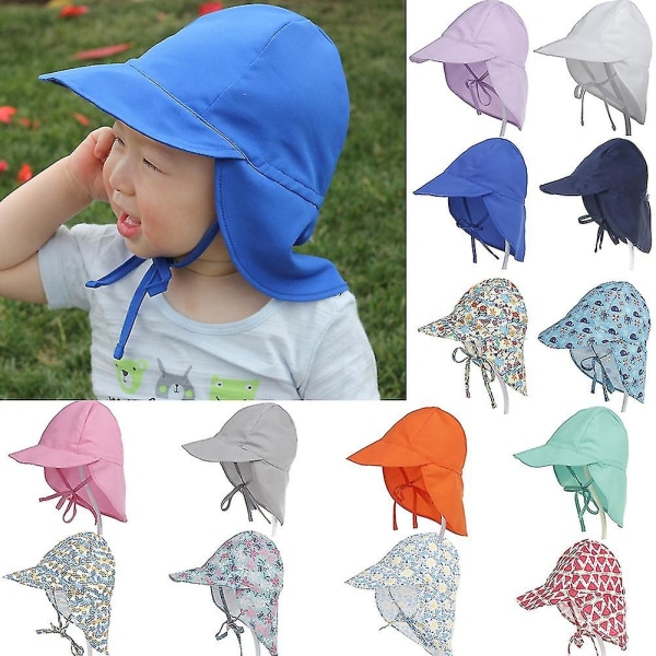 Sommar Solhatt Hals Cover Beach Flap Cap Andas För Barn Pojke Flicka Frog L