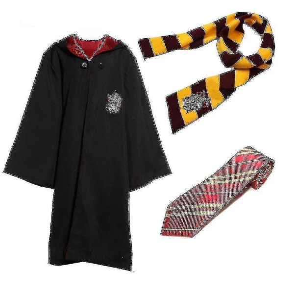 Harry Potter Gryffindor Ravenclaw Slytherin Robe Kappa Slips Kostym Scarf Gryffindor Child 125