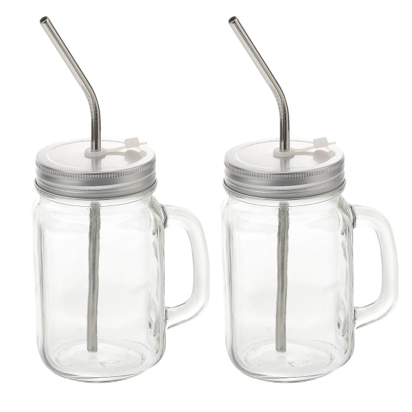 2 set glasförseglade koppar juiceflaskor Kreativa juicebehållare med handtag Glass 13x6.7cm