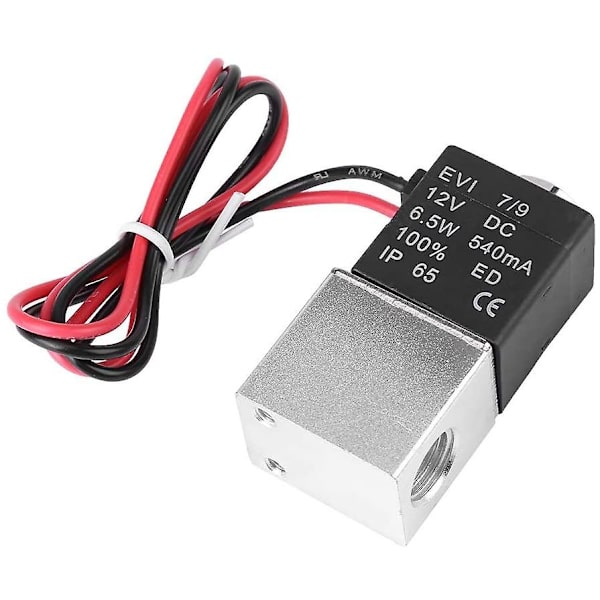 Magnetventil, 12v DC 1/4 "2-vägs normalt stängd 1,2mpa pneumatisk aluminiummagnetventil för luftvatten (dc12v) null none