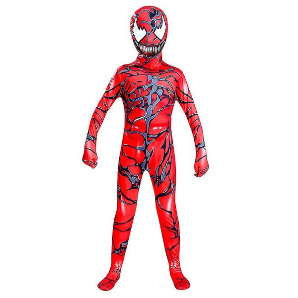 Venom Carnage Spiderman Cosplay Kostym Barn Vuxen Zentai Bodysuit Red 100 Kids (90-100cm)