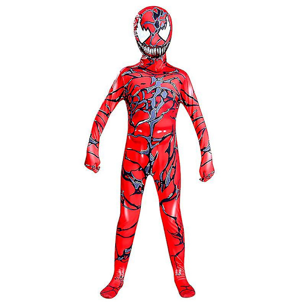 Venom Carnage Spiderman Cosplay Kostym Barn Vuxen Zentai Bodysuit Red 120 Kids (110-120cm)