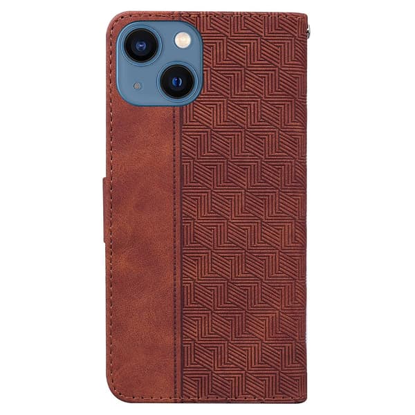 Geometriskt präglat case för iPhone 15 Brown