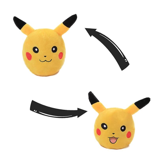 Söt tecknad Flip Doll Flip Dubbelsidig docka Present-pikachu