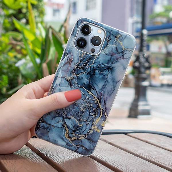 Marble TPU phone case för iPhone 15 Pro Grey
