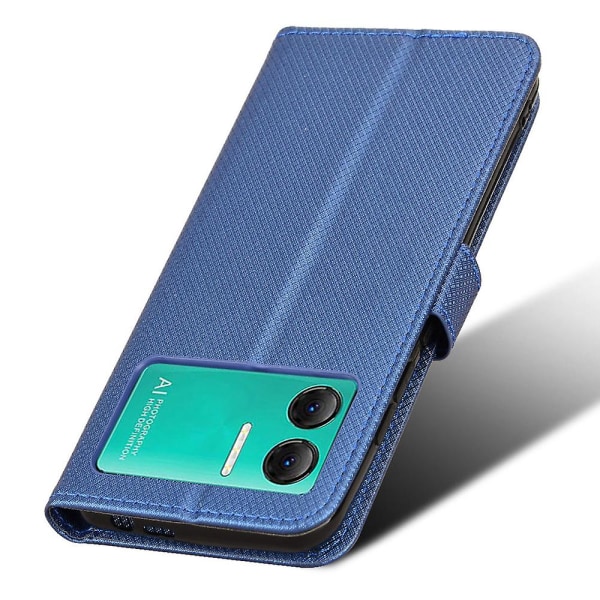 Plånbok Pu Cover För Doogee X98/x98 Pro, Diamond Texture Stand Phone case Blue