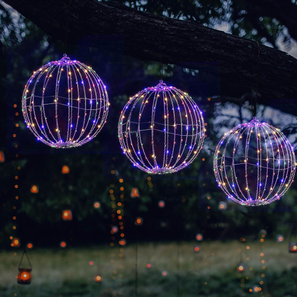 Christmas Led Ball Lights Sphere, vattentäta upplysta semesterbollar för utomhusfest inomhus trädgård Trädgårdsdekorationer null none