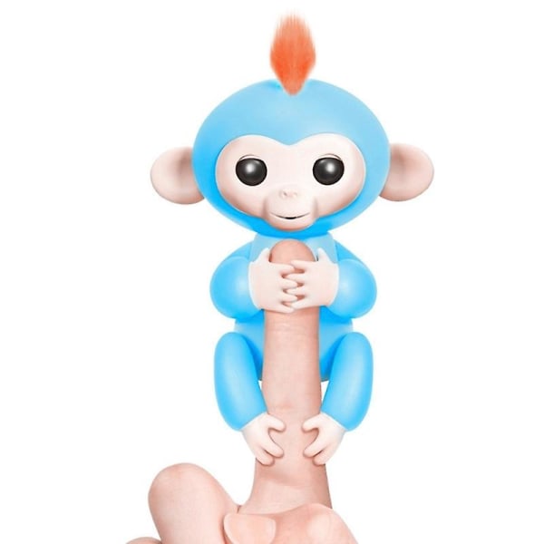 Actionfigur Glad Monkey Finger Baby Monkey Elektronisk Husdjur Barn Fingertop Monkey Smart Pet Interaktiv Leksak För Barn Present blue