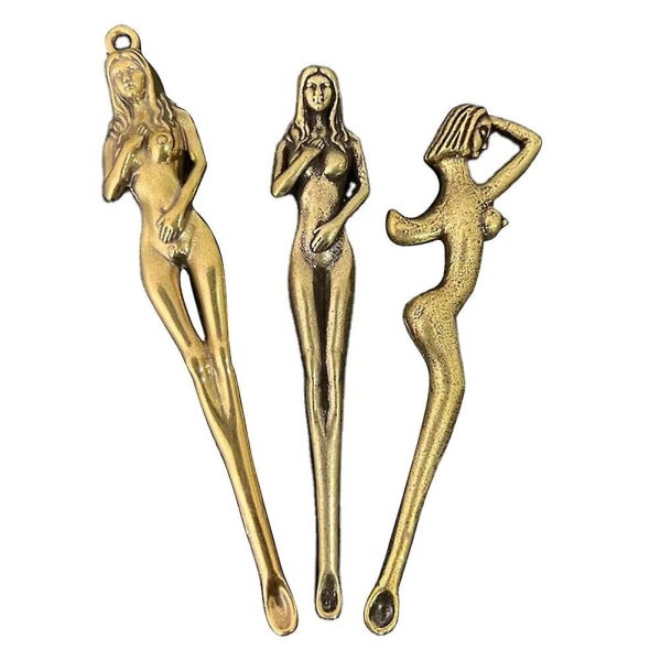 3st Dekorativa Nyckelring Hängen Mode Skönhet Öronskedar Öronvaxskedar Gyllene Golden 6.5x1.5cm