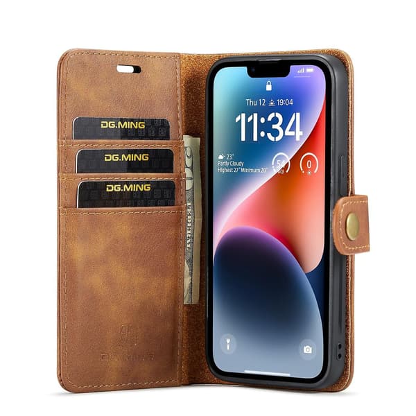 Crazy Horse Case för iPhone 15 Brown