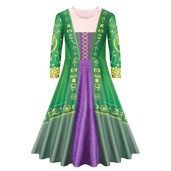 4-11 år Barn Flickor Hocus Pocus 2 Winifred Sanderson Witch Cosplay Klänning 4-5Years