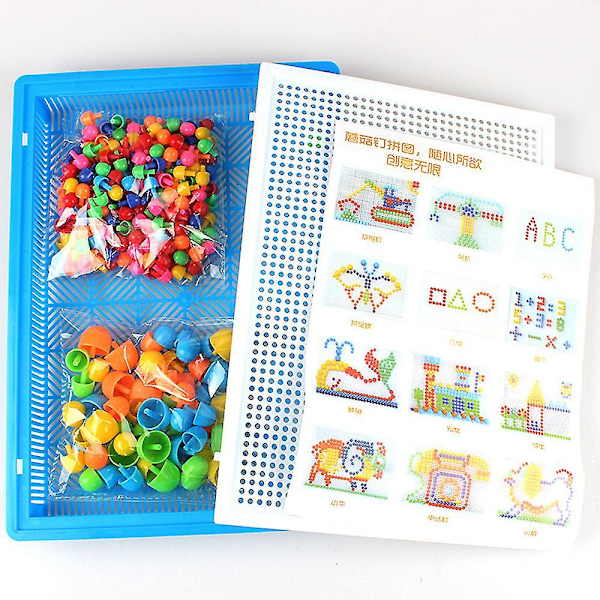 Mosaik Pegging Game Svamp Plug Board Pussel Pegboard Barnens dag presenter null none