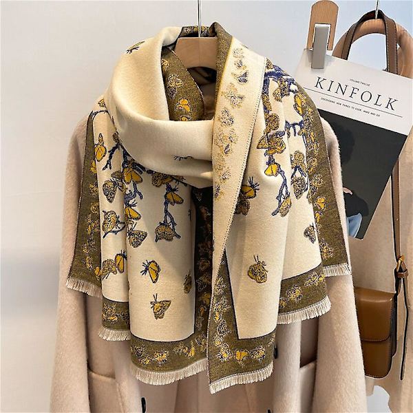 Tjock Vinter Varm Pashmina Sjal Scarf För Dam Lyx Elegant Cashmere Filt Wraps Kvinnlig Poncho Märke Echarpe 2022 WYT284 2