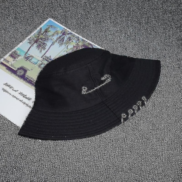 Summer Ring Bucket Hat Outdoor Wear, Womenblack8