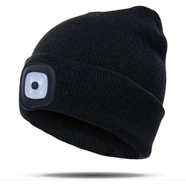 Led Beanie Hat Batteri Power Stickad Hatt Med Ljus För Utomhus Fiske Fotvandring