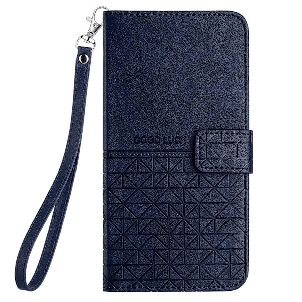 Rhombic Texture Case för iPhone 15 Plus Blue