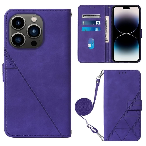 PU phone case för iPhone 15 Pro Purple