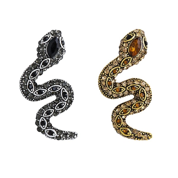 2st Snake Design Pins Lxury Business Unique Lapel Pin Breastpins Nyhet Brosch Kläder Brosch För Pojkar Män As Shown 4X2 cm