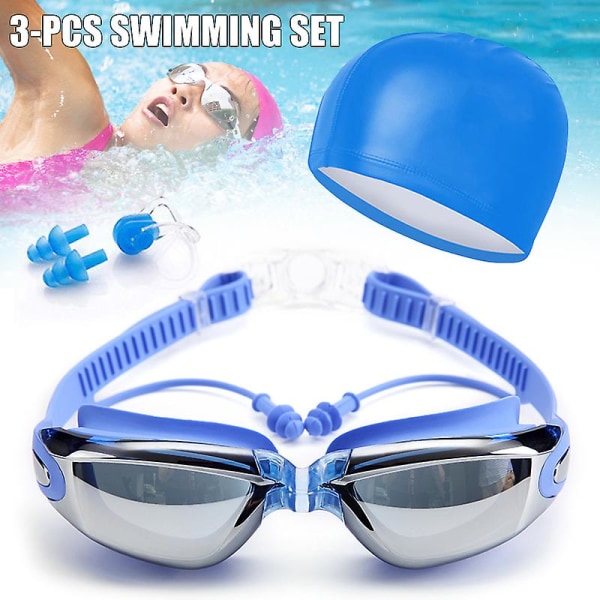 Unisex simglasögon anti-dimma UV-skydd Surfkeps Cap Nosklämma Set Vuxen Black