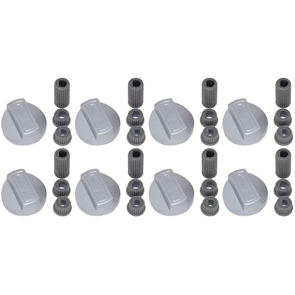 8 X Creda Universal spis/ugn/grillkontrollknapp och adaptrar Silver null none