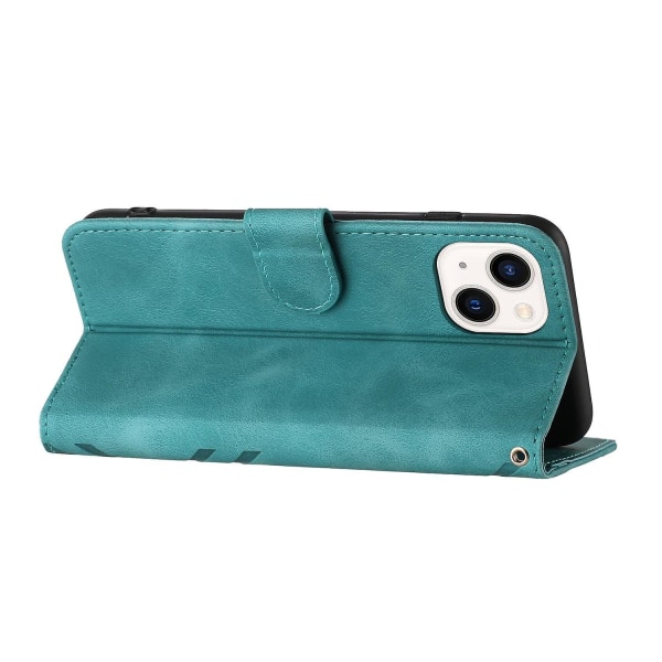 Line Pattern PU case för iPhone 15 Plus Light blue