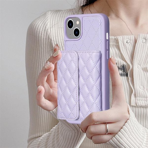 Rhombic phone case för iPhone 15 Plus Purple