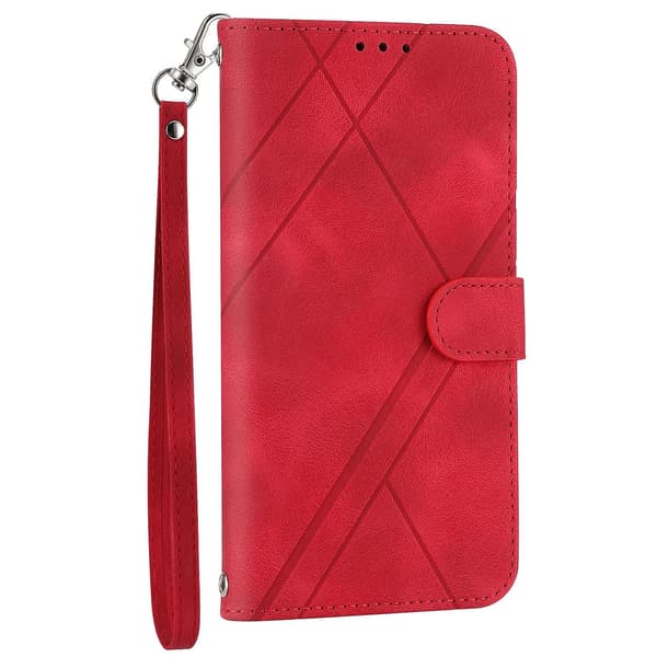 Case med präglat linje för iPhone 15 Red