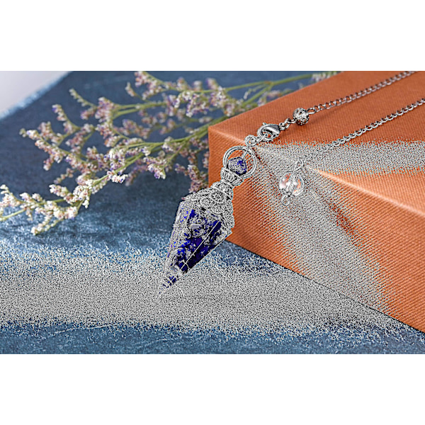 Chakra Crystal Pendel Hexagonal Reiki Healing Crystal Points Ädelsten Dowsing Pendel för spådom Scrying Wicca Lapis Lazuli