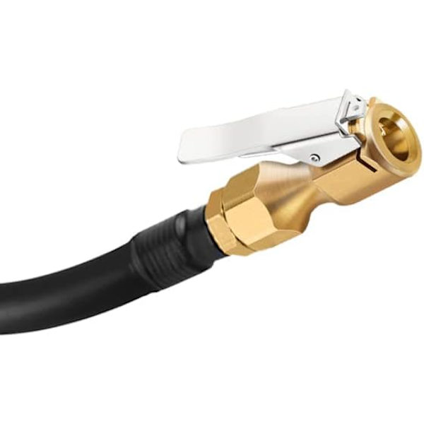 V2ine 8 tums uppblåsbar förlängningsgummislang, lås på luftchuck+gummislang+1/4&#34; Quick Plug, Closed Flow Tire Inflator Chuck med klämma för 1pack 8inch infalte hose