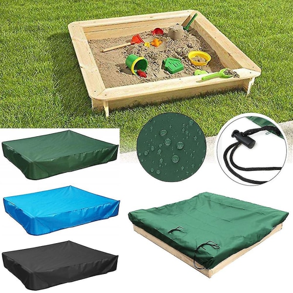 Dammtätt skydd Sandbox Cover Vattentätt Sandlåda Pool Cover Black 180*180
