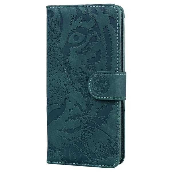 Tiger-präglat case för iPhone 15 Green