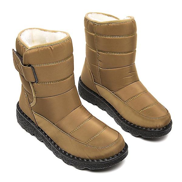 Dam vintersnöskor Vattentåliga skor Anti-halk Casual Lätt vandringskänga Xd-889 Khaki 40