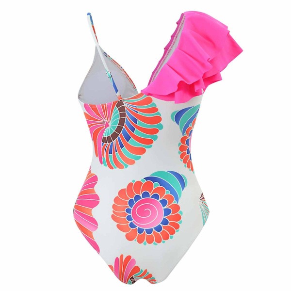 Baddräkt Dam Baddräkt i ett stycke Dam Badkläder Baddräkt i ett stycke Bikini Snörning Baddräkt Lång kjol Chiffong Tvådelat set Swimsui Pink M