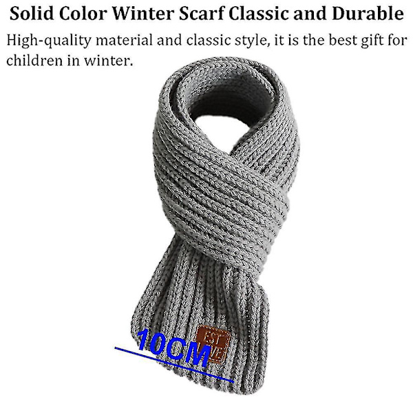 Småbarn Barn Halsduk Pojkar Flickor Vinterstickade Varma Halsdukar Hals Warmer_mi grey