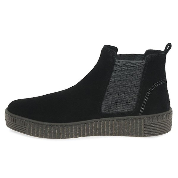 Gabor Lourdes Chelsea stövlar dam Black Suede Uk 4