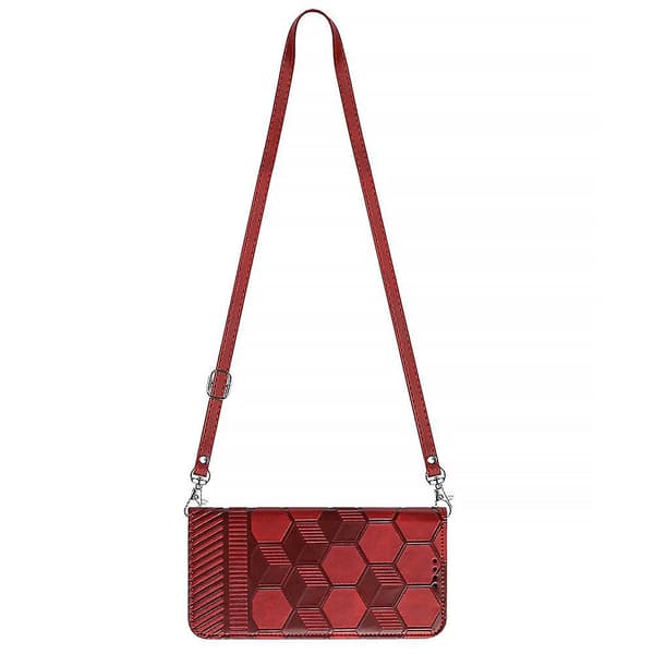 Crossbody PU- phone case för iPhone 15 Plus Red